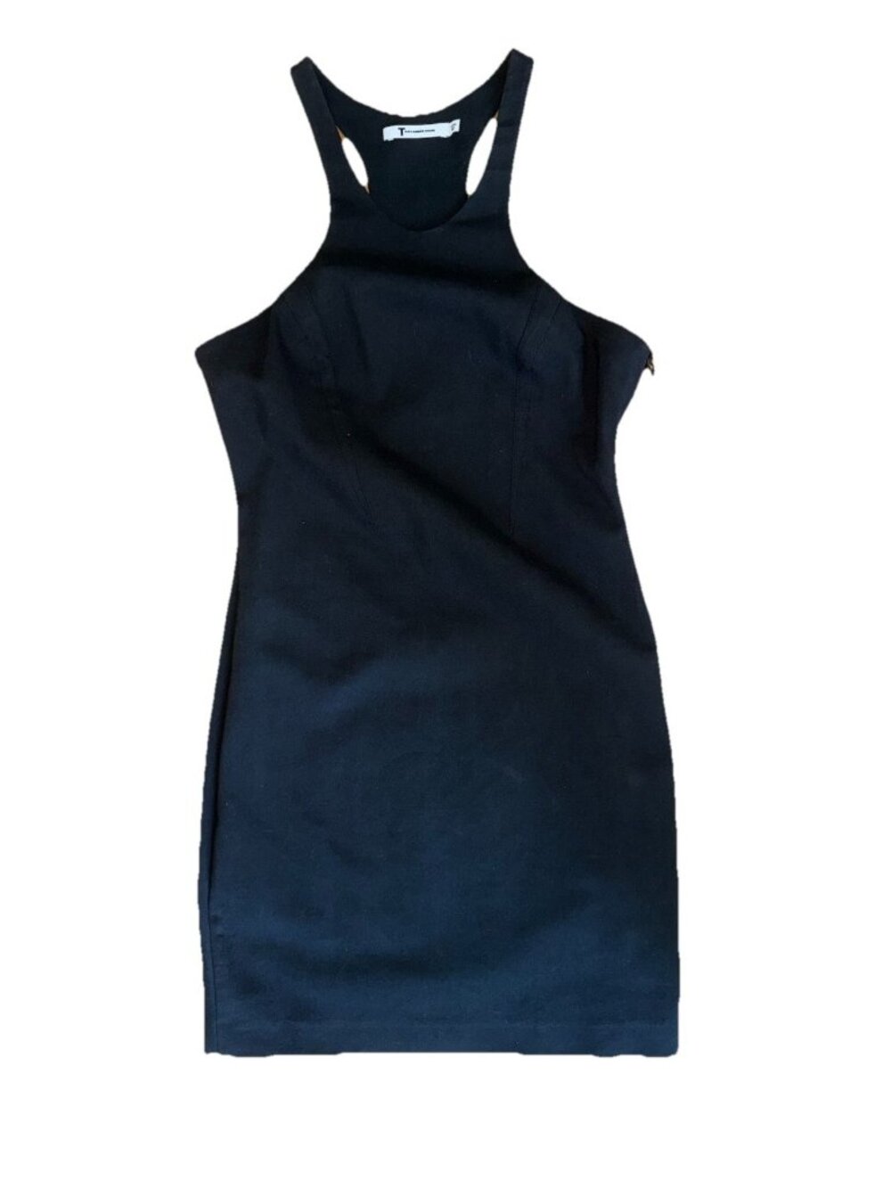 T by Alexander Wang Black Sleeveless Bodycon Dress Small Full Zip T-back 1B - Picture 2 of 13